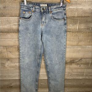 Motel Rocks XS 2/4 Light Blue Denim Jeans mom style baggy jeans